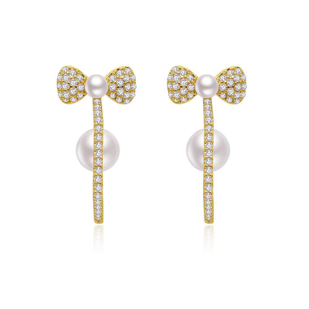Hook Double Pearl Earrings